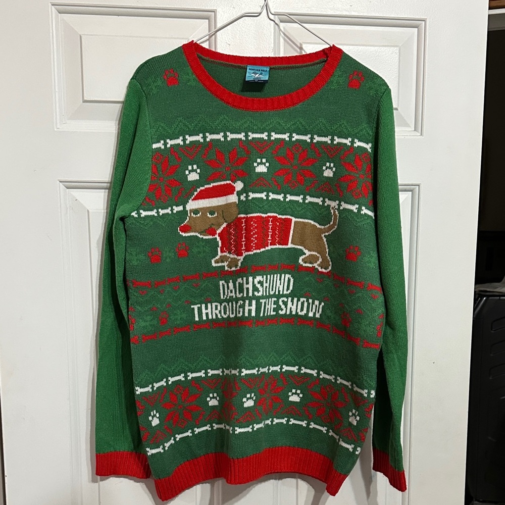 Dachshund through the snow Christmas sweater